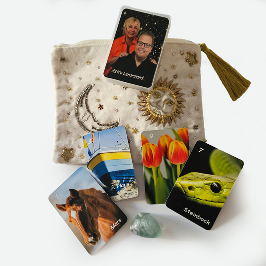Dein Glücksweg – Sonne, Mond & Sterne – Kartendeck mit Samtbeutel
