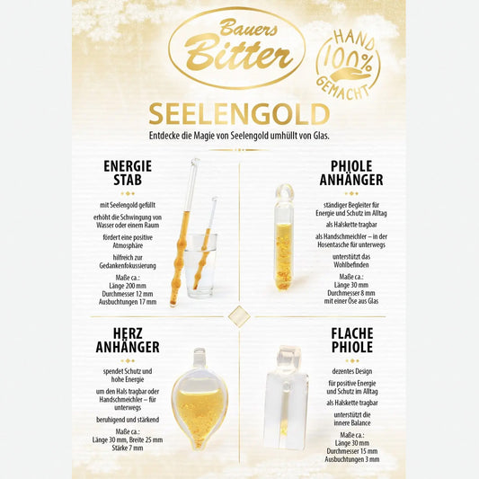 Bauers Bitter Mundgeblasene Phiole mit Seelengold (Flach)
