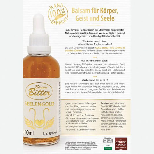 Bauers Bitter Mundgeblasene Phiole mit Seelengold