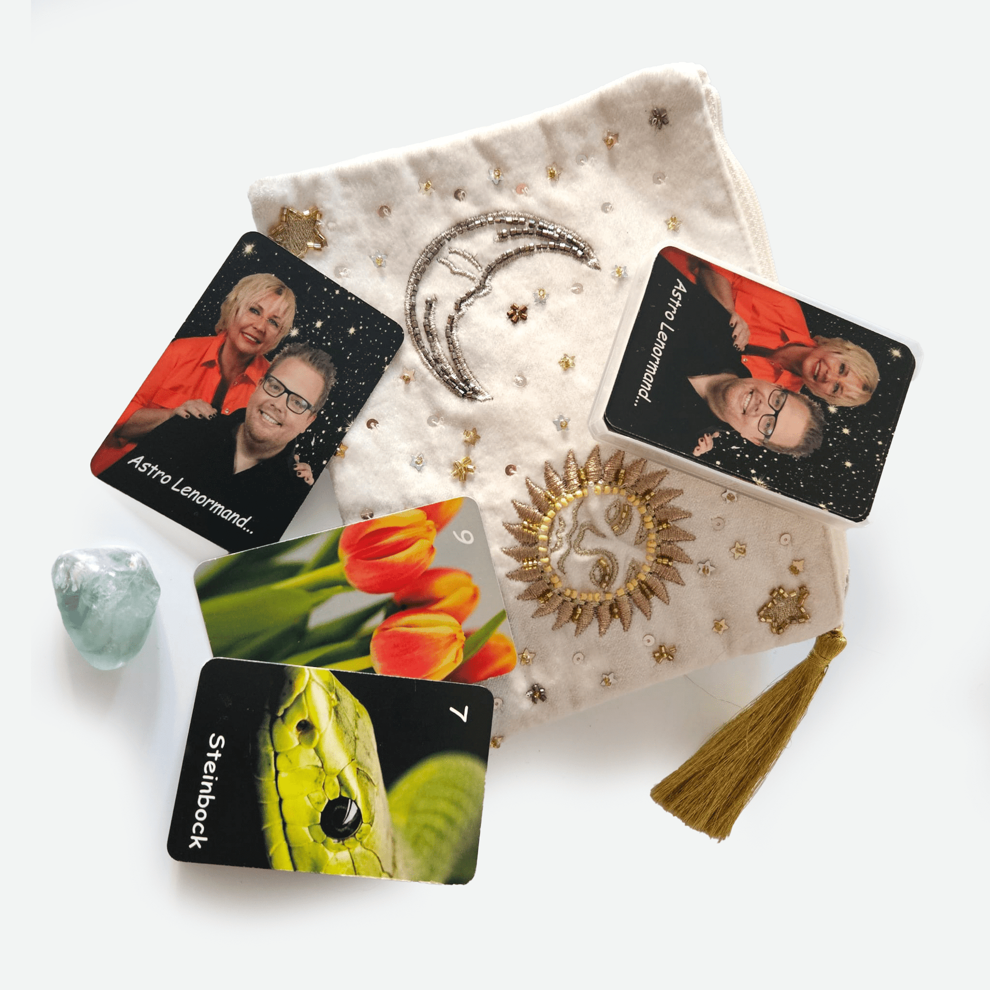 Dein Glücksweg – Sonne, Mond & Sterne – Kartendeck mit Samtbeutel - BLG Beautiful Life